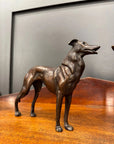 Pair Of Bronze Greyhound Figurines / Bronze Dog Ornaments / Dog Statue