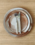 Handmade ceramic plates – caramel clay with white glaze