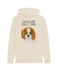 Crowned & Cozy: Sustainable Men's Hoodie Featuring Your Cavalier King (or Queen)