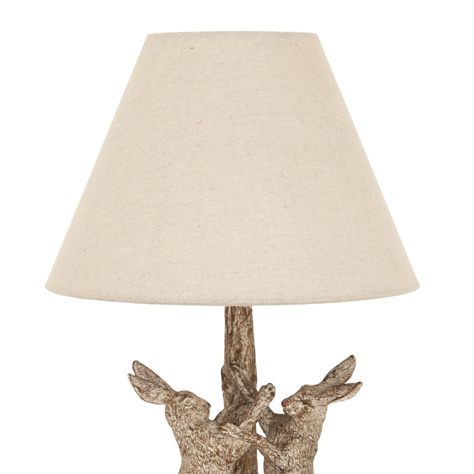 Dancing Hares Table Lamp with Linen Shade
