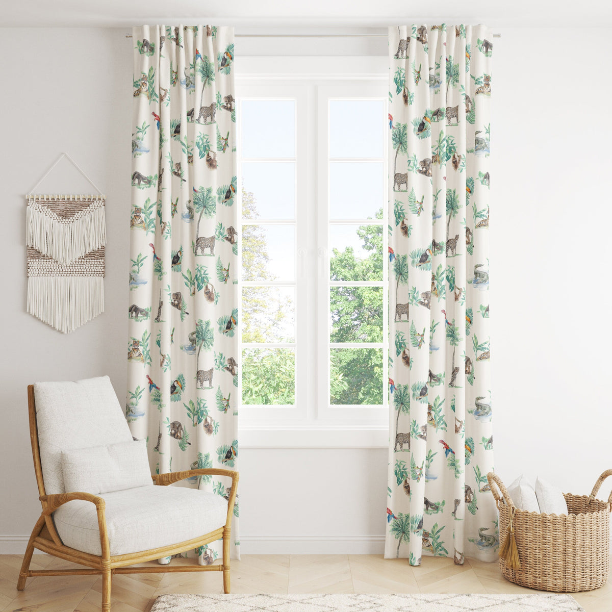 Rainforest Tropical Wildlife - Children's Curtain Fabric