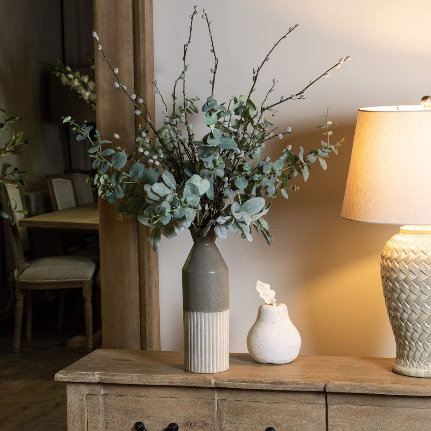 Tall Grey Ceramic Vase