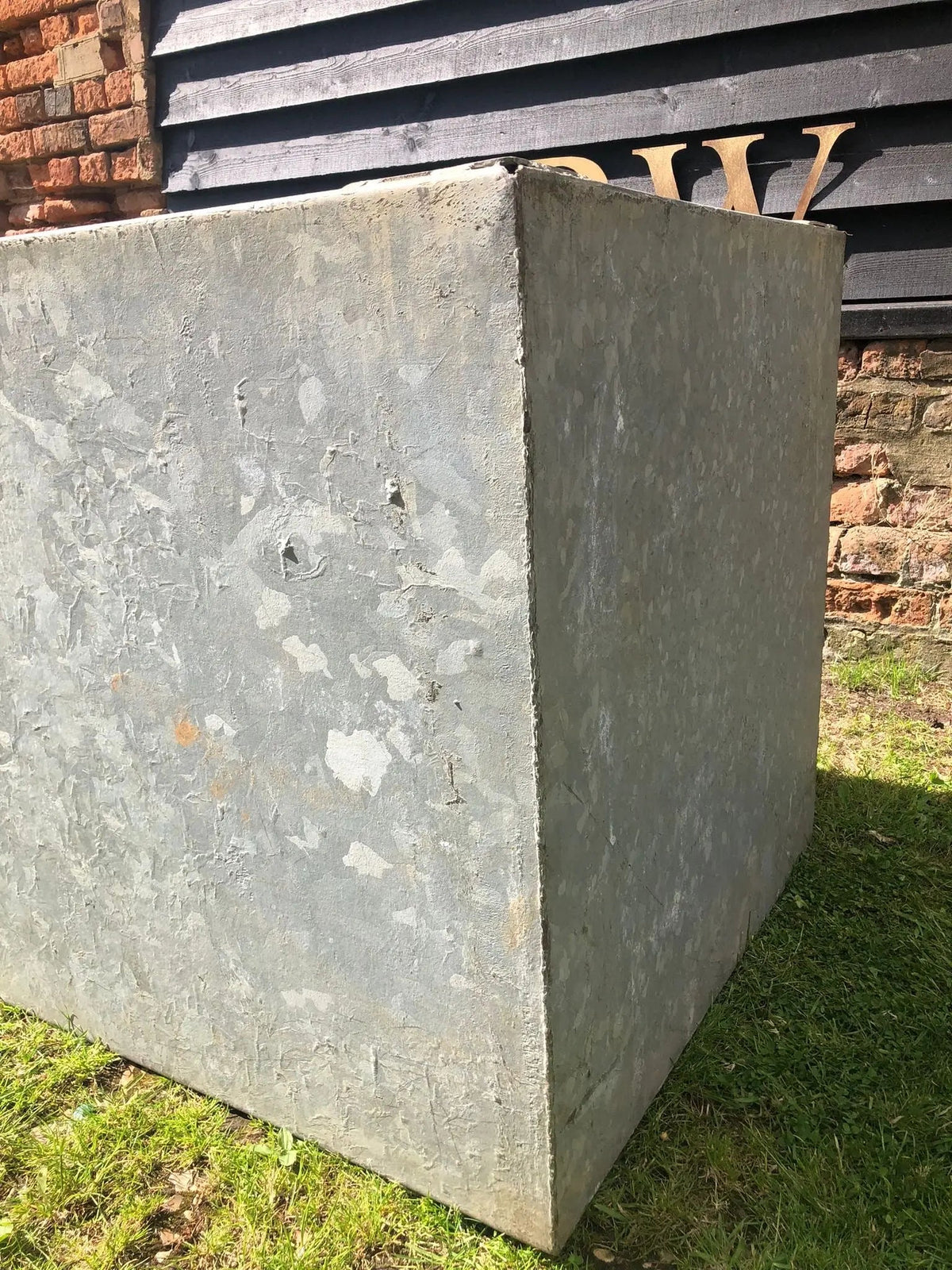 Vintage Galvanised Trough Planter / Herb Garden /Raised Bed Pond /Plant Pot D