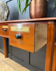 Vintage Mahogany Apothecary Style Five Drawer Console Hall Table Sideboard