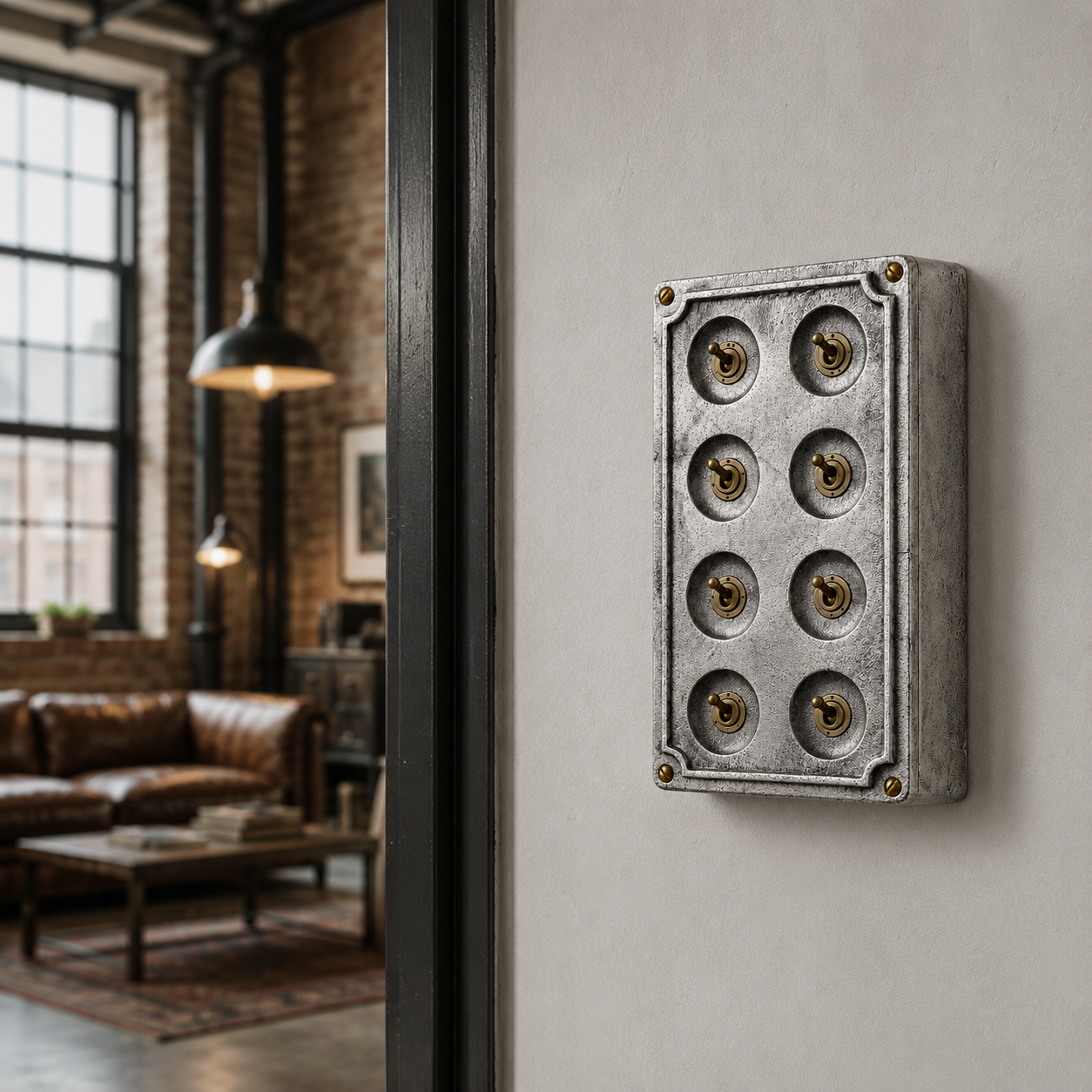 8 Gang 2 Way Solid Cast Metal Conduit Light Switch Industrial