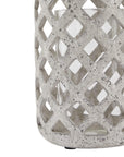 Grey Stone Lattice Hurricane Lantern Small