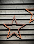 3 Large Rusty Metal barn STARS.