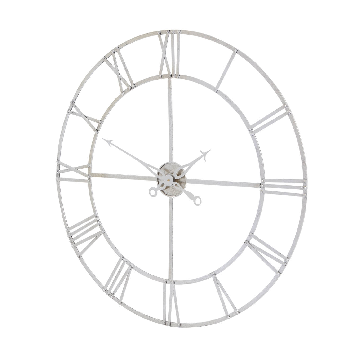Sleek Silver Foil Skeleton Wall Clock | Bold Décor Statement