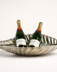 Clam Shell Champagne Ice Bucket & Silver Wine Cooler Bowl