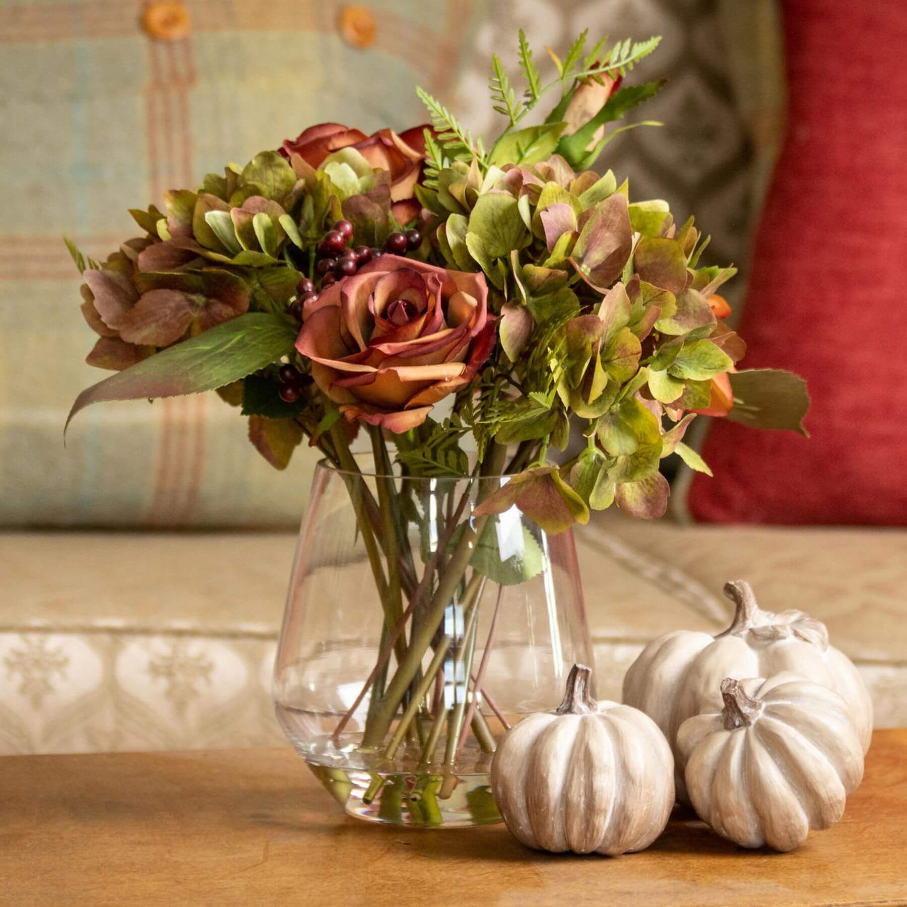 Handcrafted Wooden Pumpkin Trio for Autumn Decor