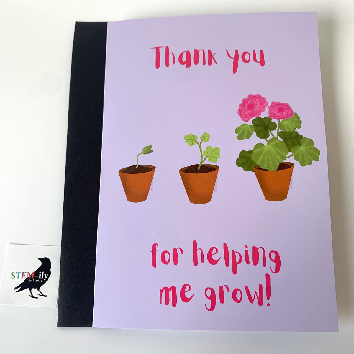 Thank you for helping me grow science biology teacher thank you greetings card