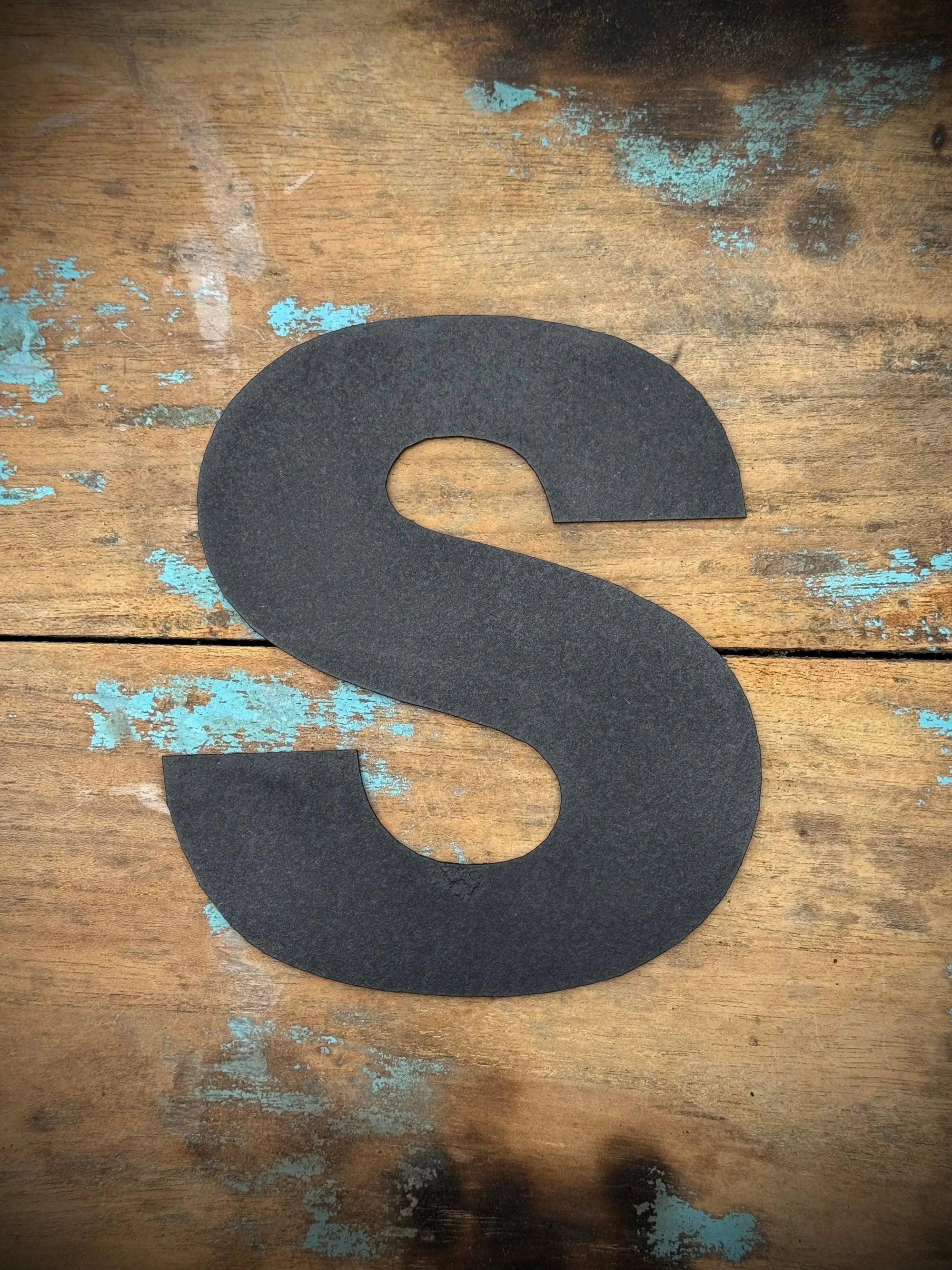 12" and 5" Black Fat Font Metal Letters.