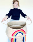 Vivid tassel rainbow basket - Extra Large