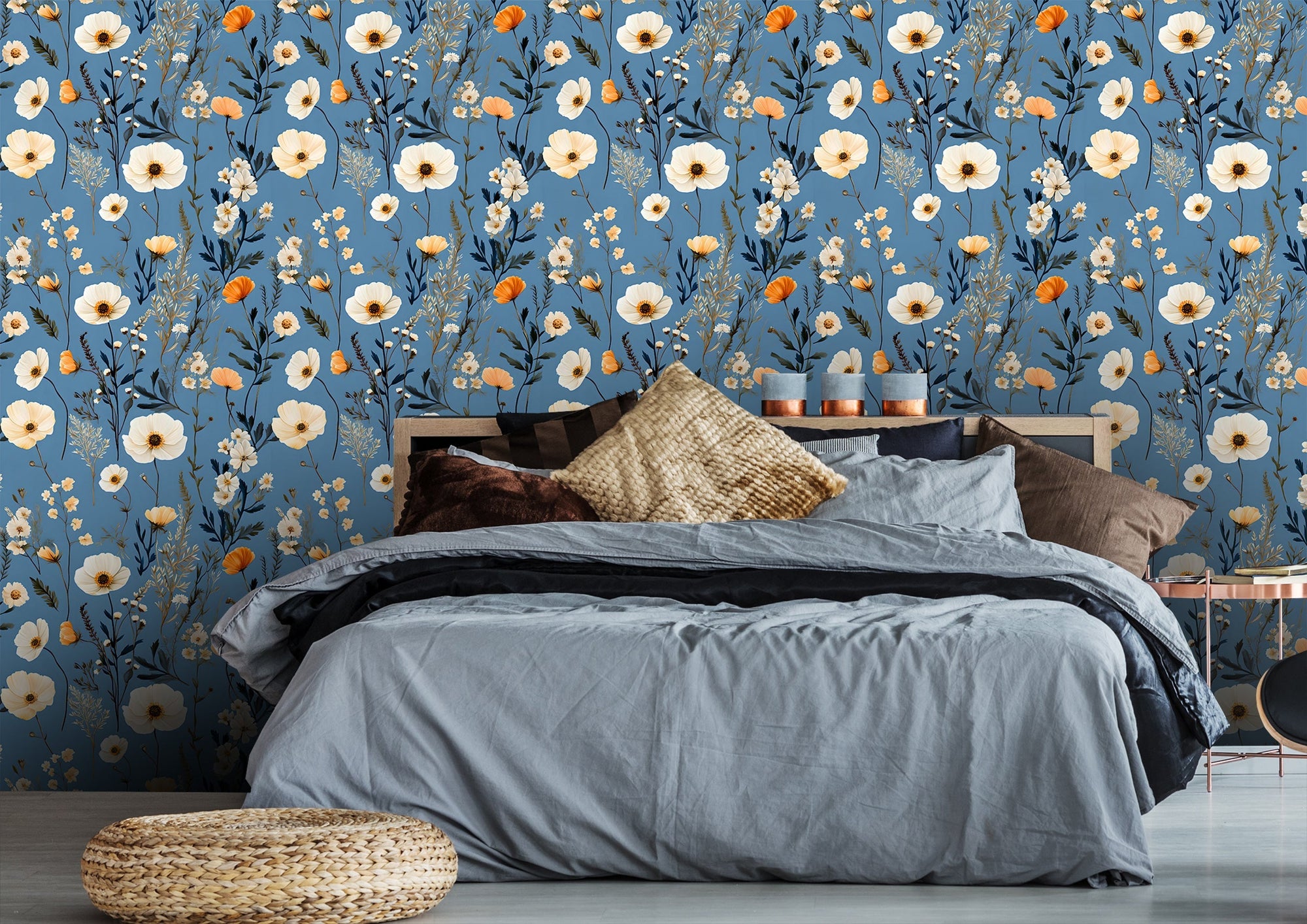 Wild Flower Field Botanical Wallpaper