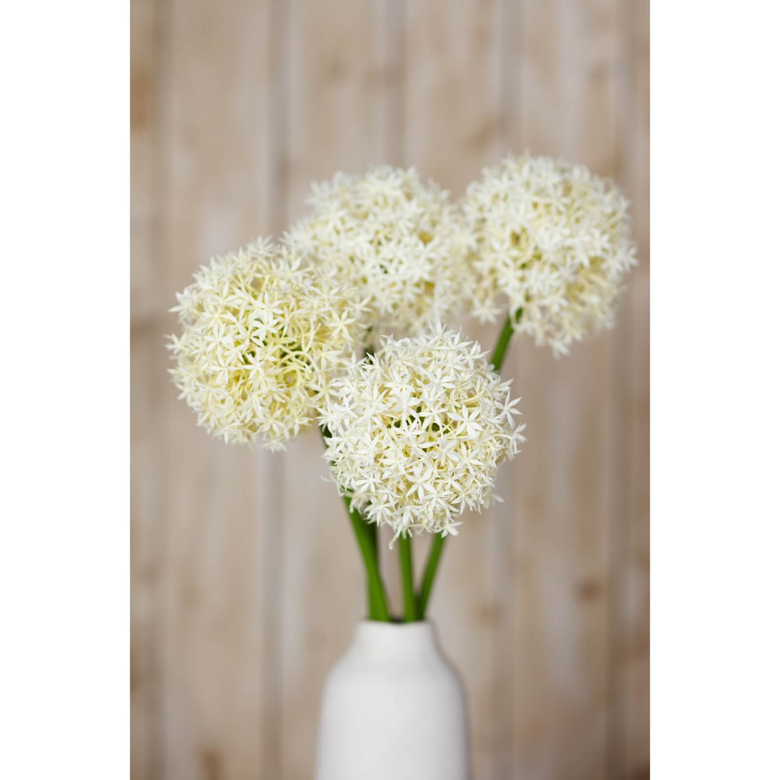 Cream Allium Faux Flower Stem for Stylish Home Decor
