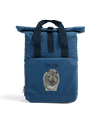 Blue Chow Chow Chic: Aloof Floof Roll-Top Backpack