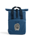 Blue Chow Chow Chic: Aloof Floof Roll-Top Backpack
