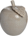 Crackle-glazed ceramic apple ornament in antique grey, handcrafted with textured finish, 14cm home decor accent by RoomLondon at brixbailey.com
