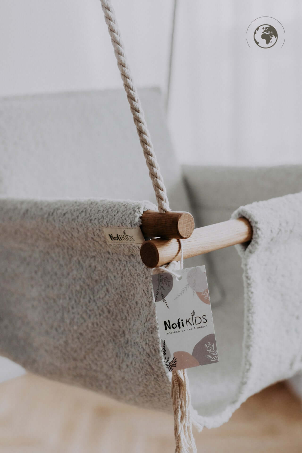 Bouclé Cloth Baby Swing – Eco-Friendly &amp; Child-Safe Comfort by Nofi KIDS at www.brixbailey.com