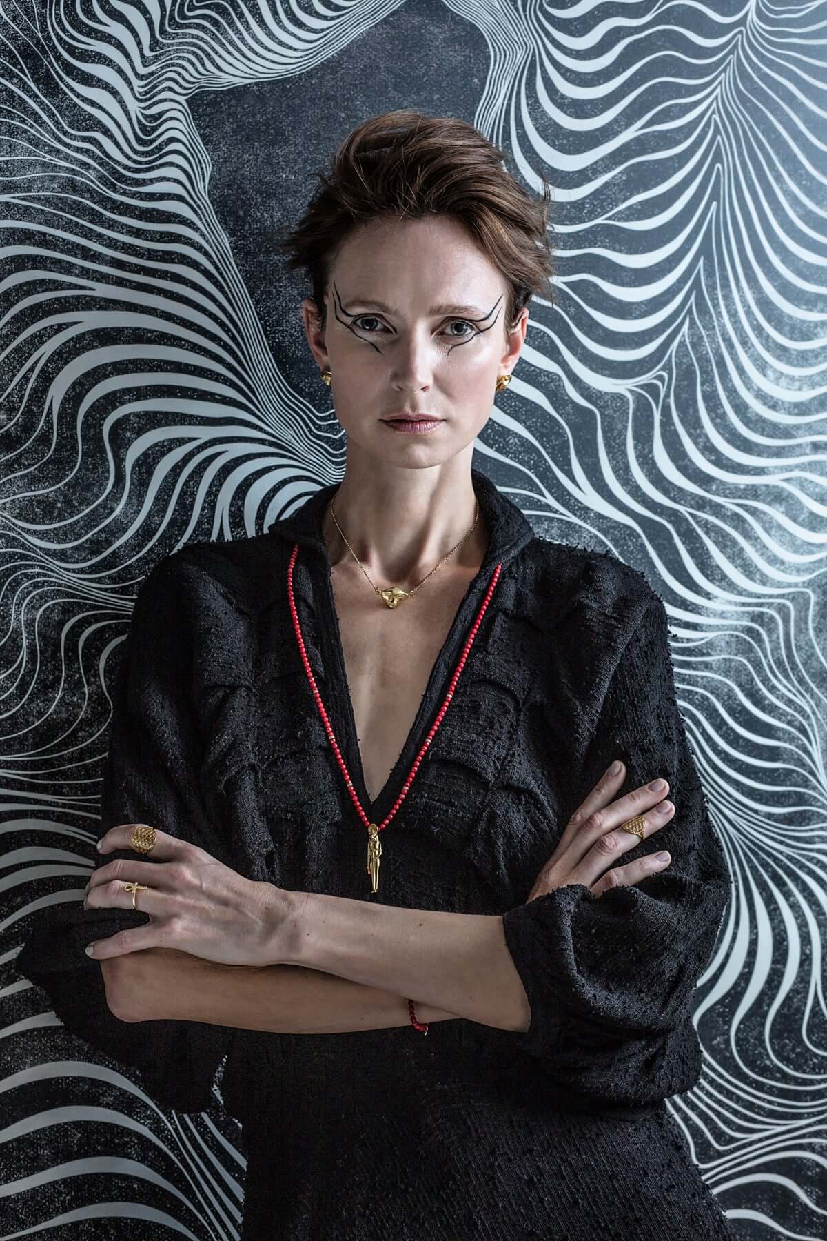 Fire Stud Earrings with 3D Etched Lion Design