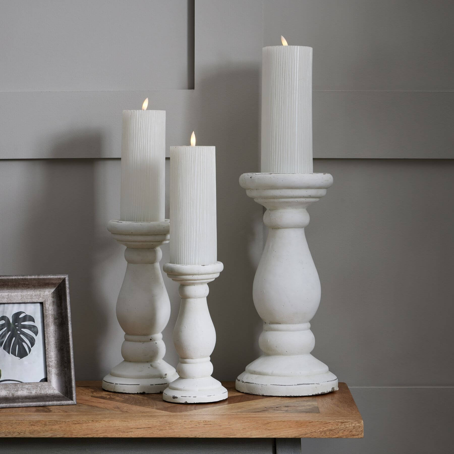 Matt White Ceramic Candle Holder for a Serene Glow