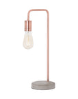 Copper Bare Bulb Table Lamp with Natural Stone Base