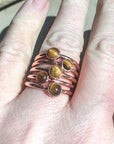 Copper Tiger Eye Ring - Stacking Boho | Handmade by Blackbird & Sage