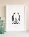 Penguins - Personalised Watercolour Fine Art Print