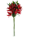 Pack of 6 x Artificial Flowers Large Red Lily Stem - 3 Flowers 100cm-1