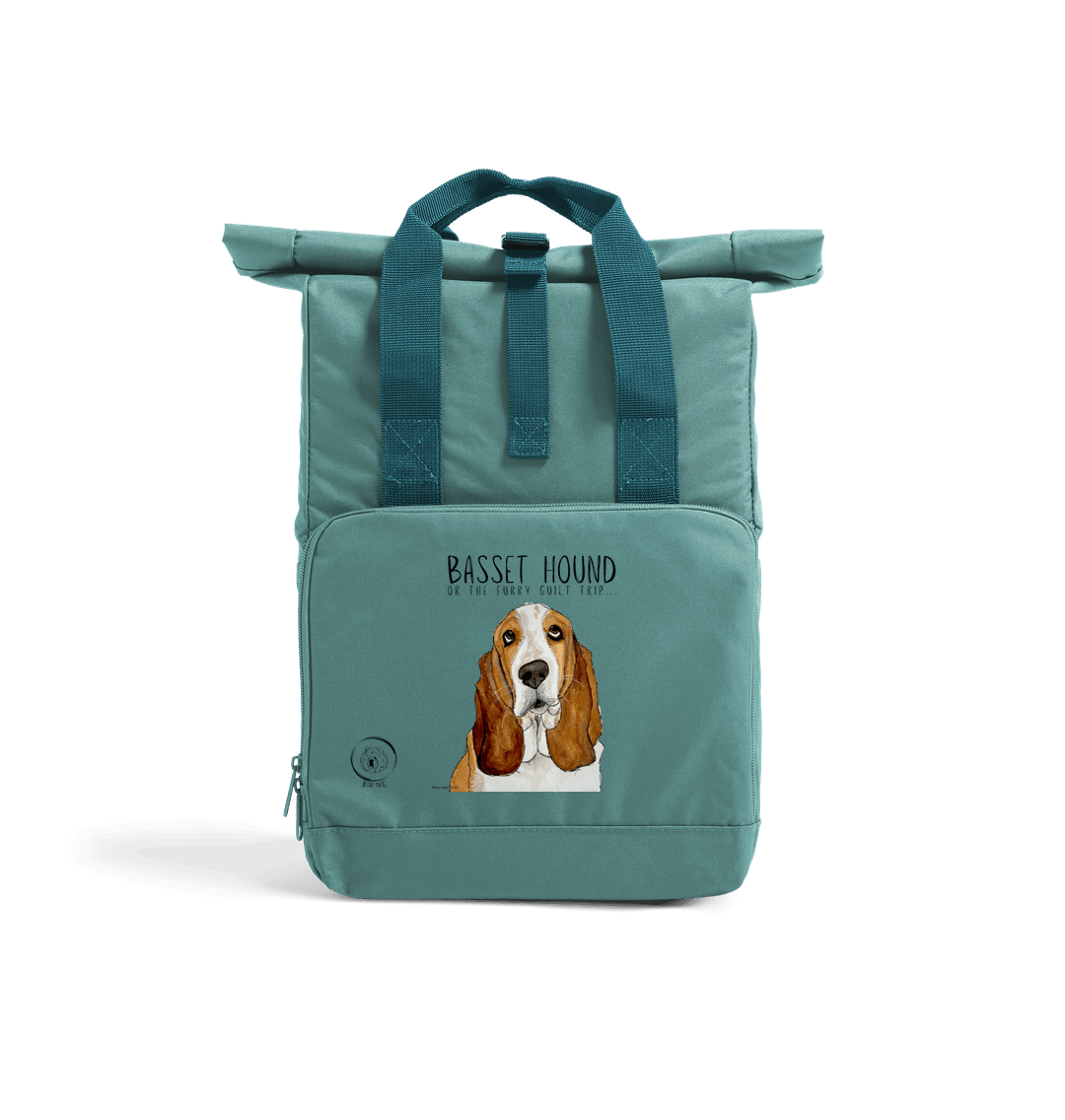 Basset Hound Roll-Top Backpack: Stylish, Sustainable, and Guilt-Trip Approved!