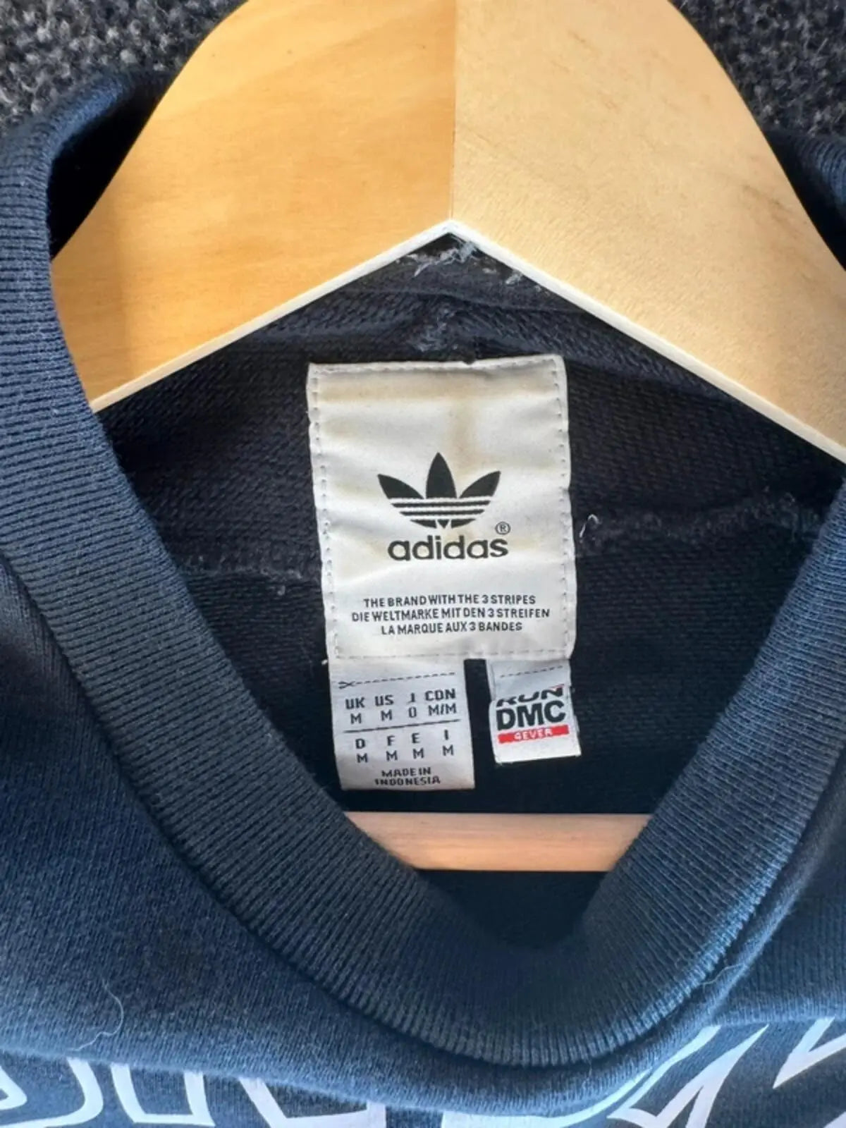 Vintage Adidas Originals Run DMC Jumper Sweatshirt Medium 