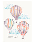 Watercolour Hot Air Balloons Personalised Children's Print