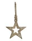 Small Whitewashed Wooden Star Decoration