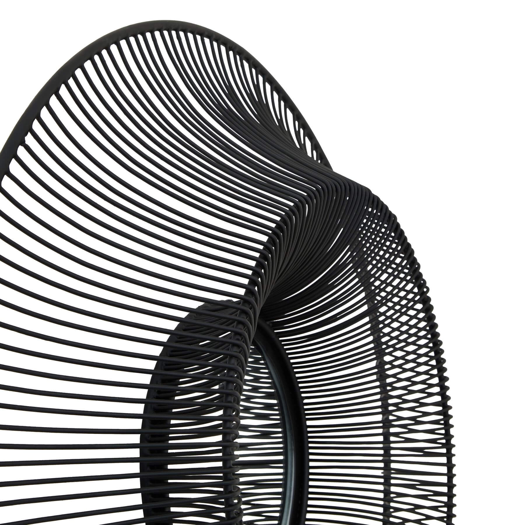 Sleek Black Round Wire Mirror Medium