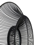 Sleek Black Round Wire Mirror Medium