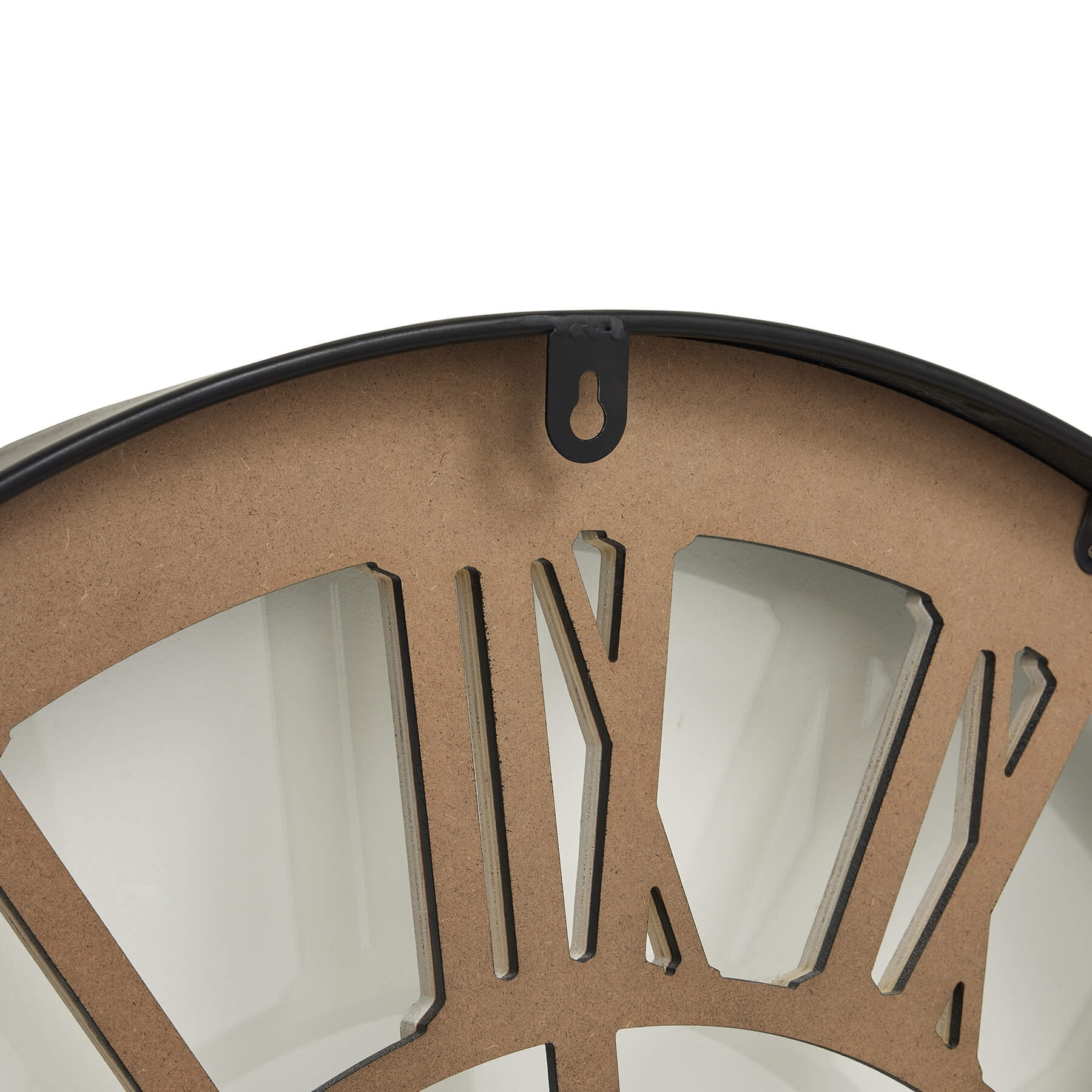 Black Skeleton Clock with White Roman Numerals