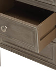Three Drawer Bedside Table in Distressed Grey