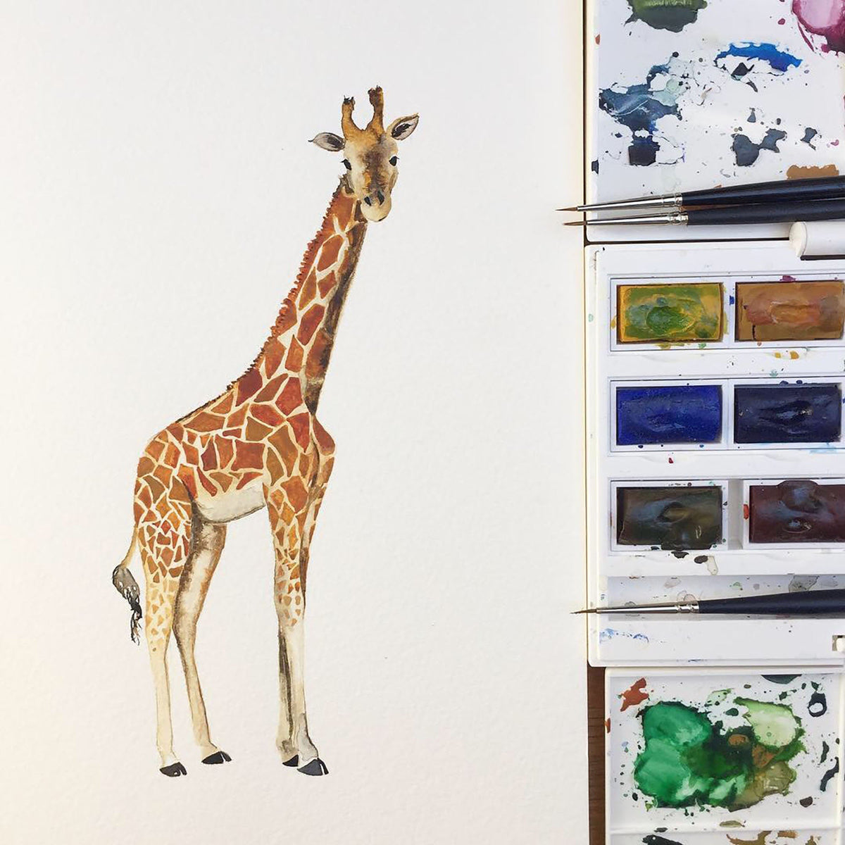 Safari Animals Watercolour Wallpaper - Children's Bedroom &amp; Nursery