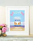 Love Keeps Us Together Vintage Retro Quote Poster