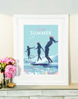 Aloha Summer Vintage Surfing Poster