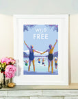 Wild and Free Vintage Seaside Poster