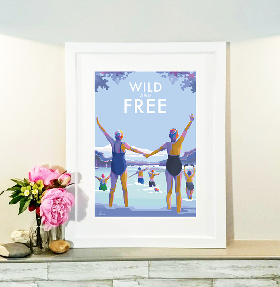 Wild and Free Vintage Seaside Poster