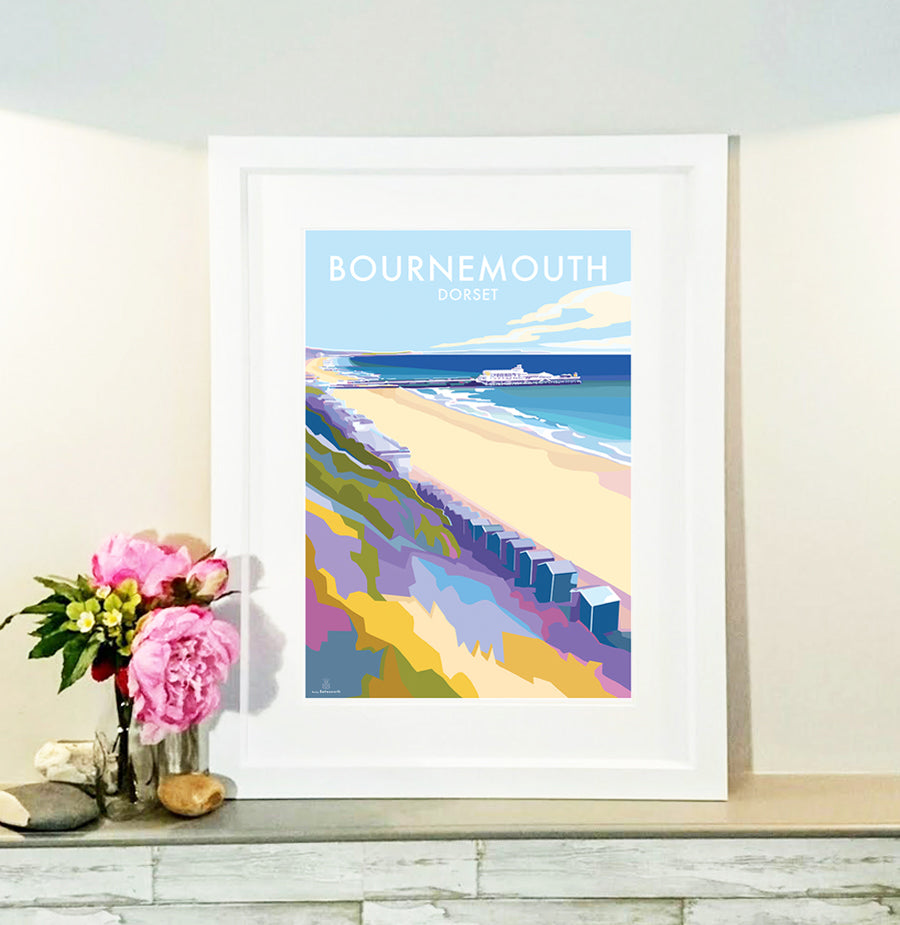 Bournemouth Vintage Travel Poster Print