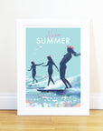 Aloha Summer Vintage Surfing Poster