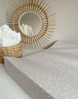 Anti-Roll Wedge Changing Mat - Greige Dash Print