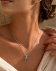 Tetra Square Gemstone Pendant Silver Amazonite