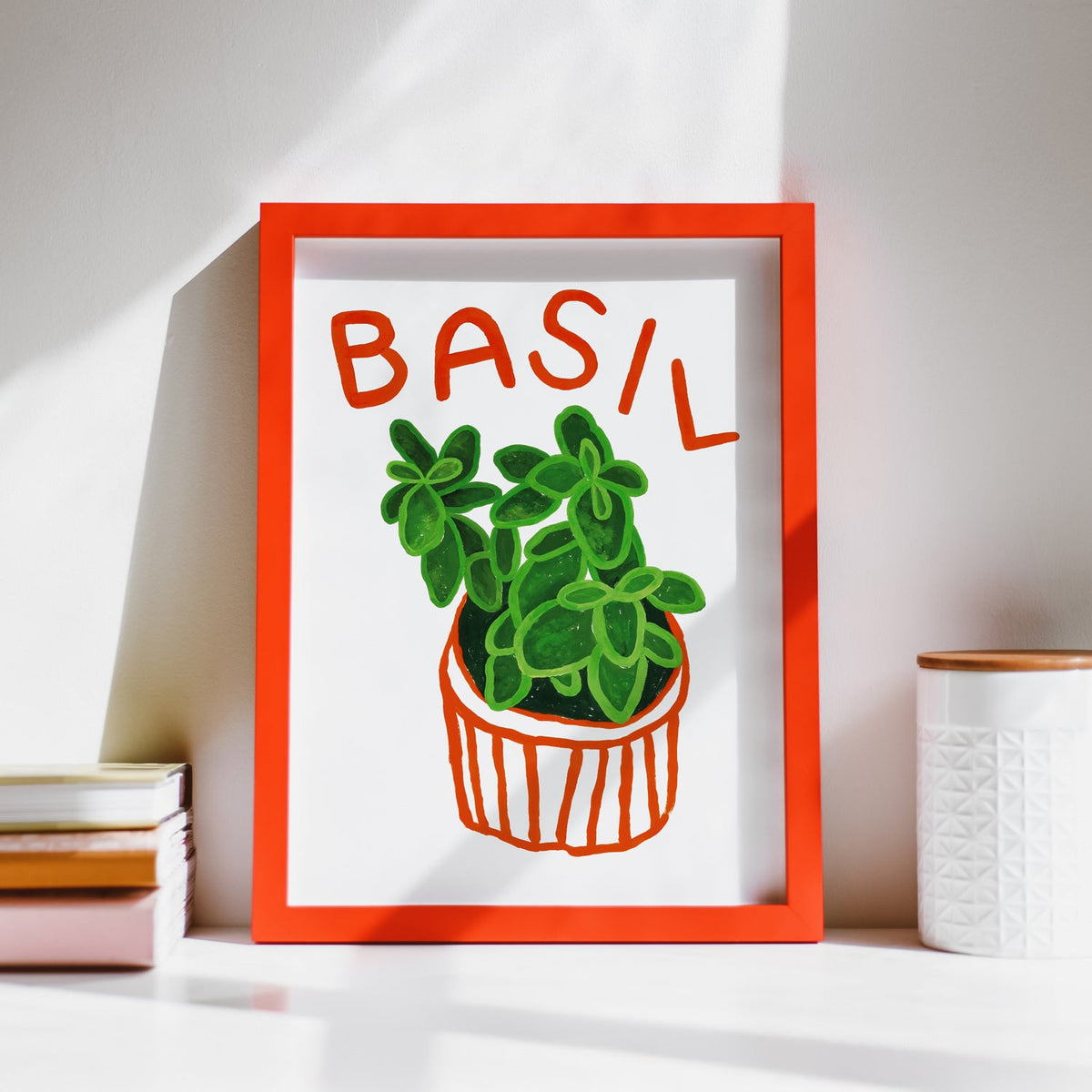 Basil Herb print from an original painting, choice of sizes, available framed and unframed