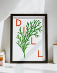 Dill Herb print from an original painting, choice of sizes, available framed and unframed