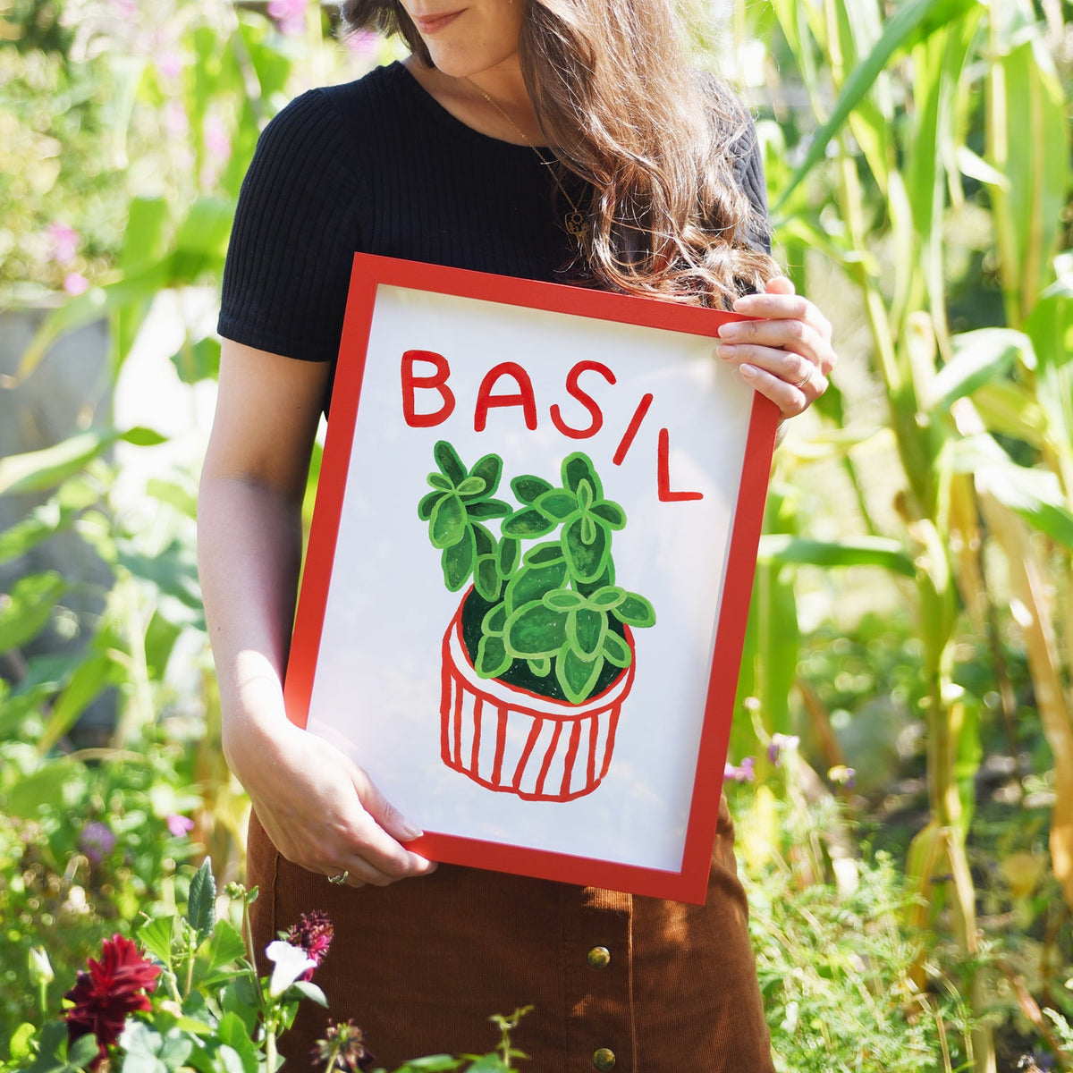Basil Herb print from an original painting, choice of sizes, available framed and unframed