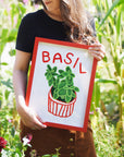 Basil Herb print from an original painting, choice of sizes, available framed and unframed